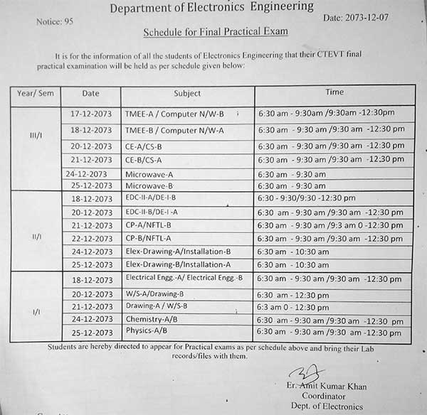 dex practical schedule 2073 chaitra